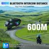 IPX6 Motorcycle Bluetooth 5.3 Intercom 1080P Dashcam 120° Camera 50H Battery