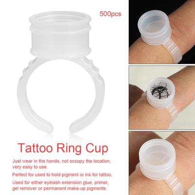 Anneaux jetables pour encre de tatouage sourcils, pigments, porte-gobelet, grande taille (500 pcs)