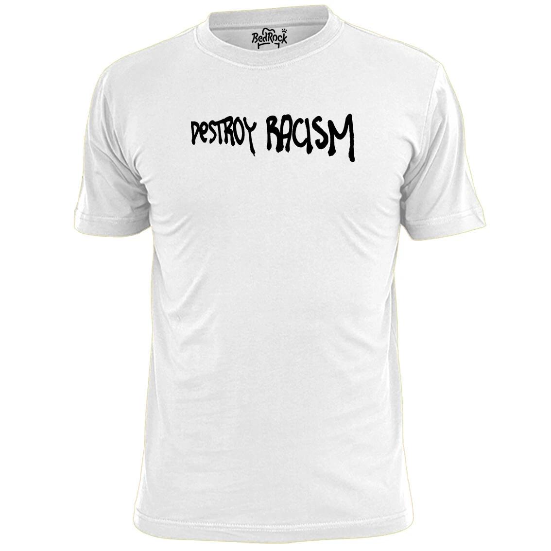 Mens Destroy Racism Graffiti T shirt Peace Unity Anti Fascists 4XL