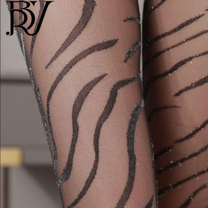 Leopard print stockings silver stockings pantyhose black stockings striped stockings anti-hook silk durable large size stockings women