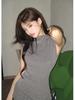 2026 Spring/Summer Elastic Half-High Collar Bodycon Dress - Hip-Hugging, Slimming Skirt for Women