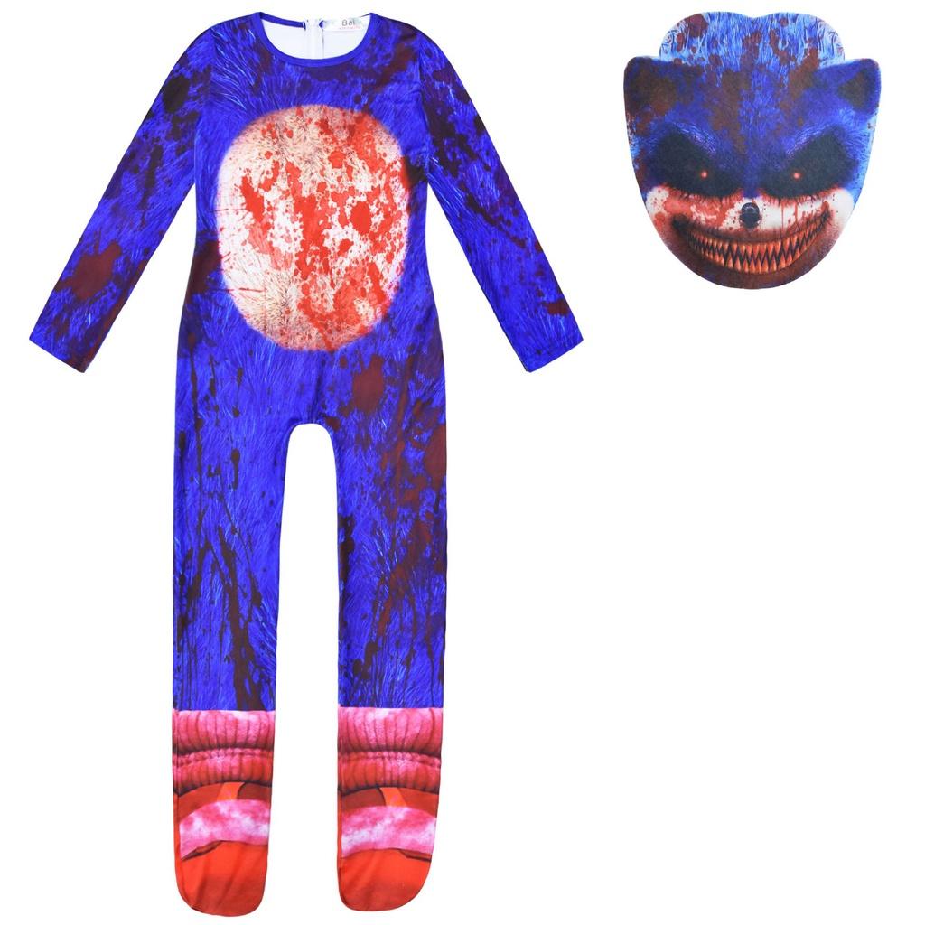 Sonic The Hedgehog Kids Cosplay Costume Jumpsuit Perfect For Halloween And Parties