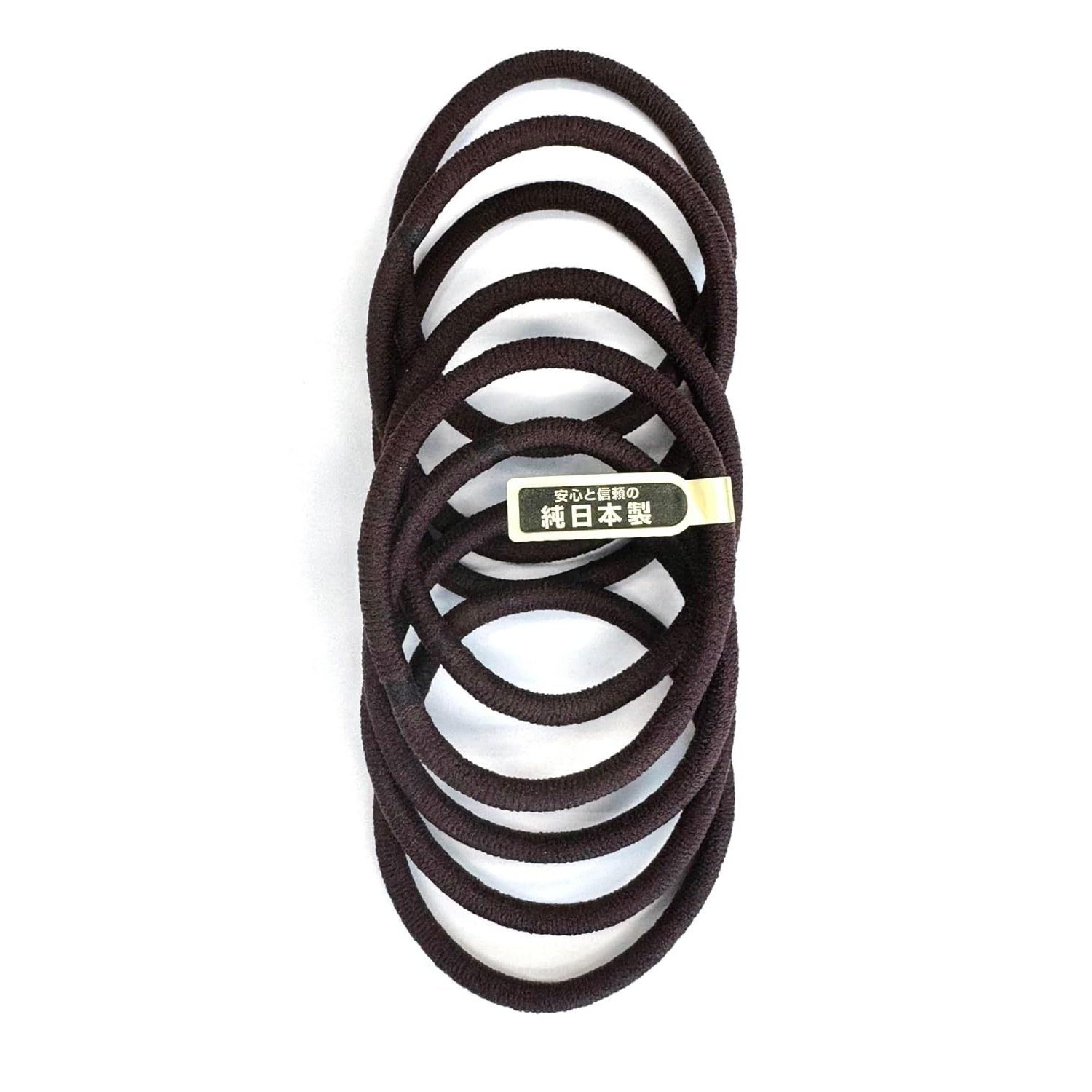 Japanese-made ring rubber hair ties 8P set LL dark brown (standard) ichi stylish patent number (Duck Brown) MADE JAPAN