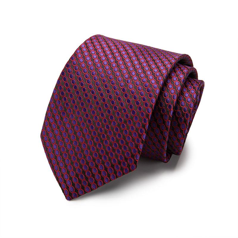 Men's 7.5cm Jacquard Polyester Striped Tie for Formal Business or Interviews