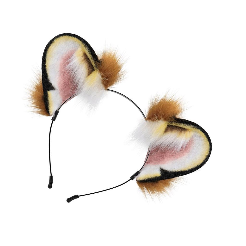 Furry Plush Tiger Ear Headband for Halloween Anime Maid Hairhoop Roleplaying Game Character Hairdband for Photography