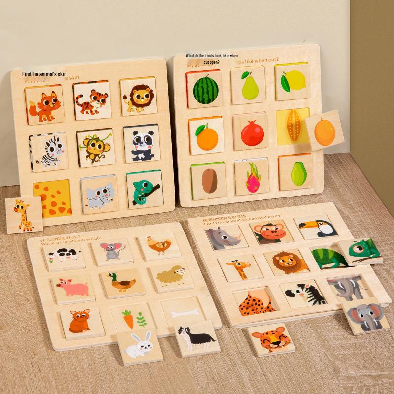 Montessori Educational Animal & Fruit Matching Jigsaw Puzzle Toy