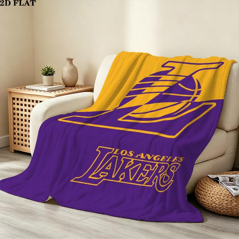 Los Angeles Lakers Print Flannel Blanket, High quality Comfortable for All Seasons, Home Decor, Warmth and Comfort, Perfect for Christmas Gifts