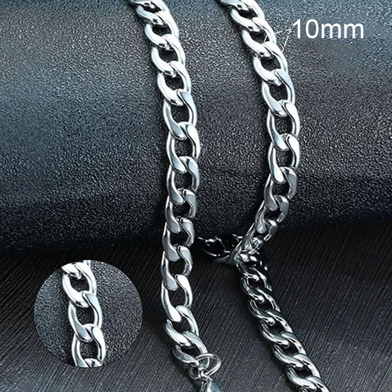 Vnox Pánský kubánský řetězový náhrdelník z nerezové oceli, černozlatá barva, pánský choker, šperky, dárky pro něj