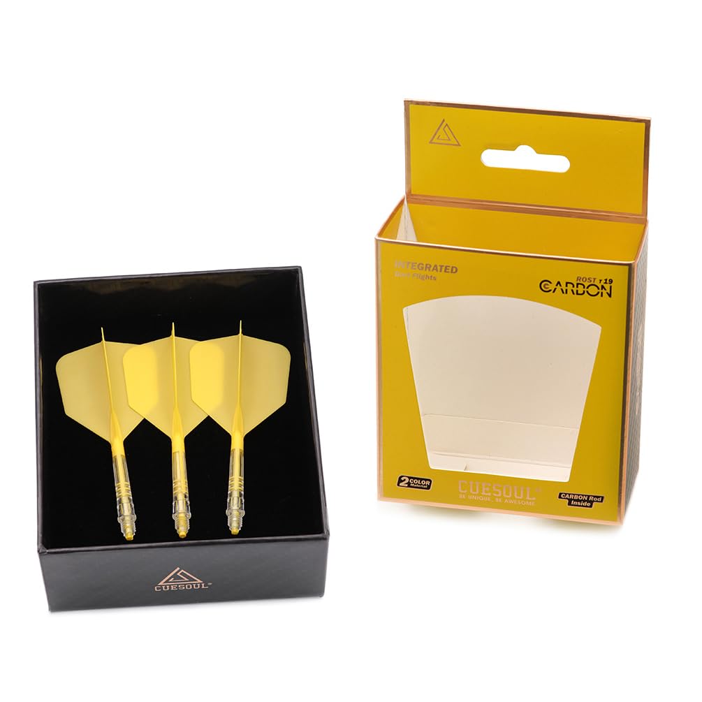 CUESOUL Integrated Dart Flights Rost AK57 T19 Carbon Fiber Big Wing Shape 3 Sets Built-in CS-AK577-5