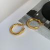 Women Light Luxury Geometric U Shape Round Circle Earrings Fashion Ear Jewelry