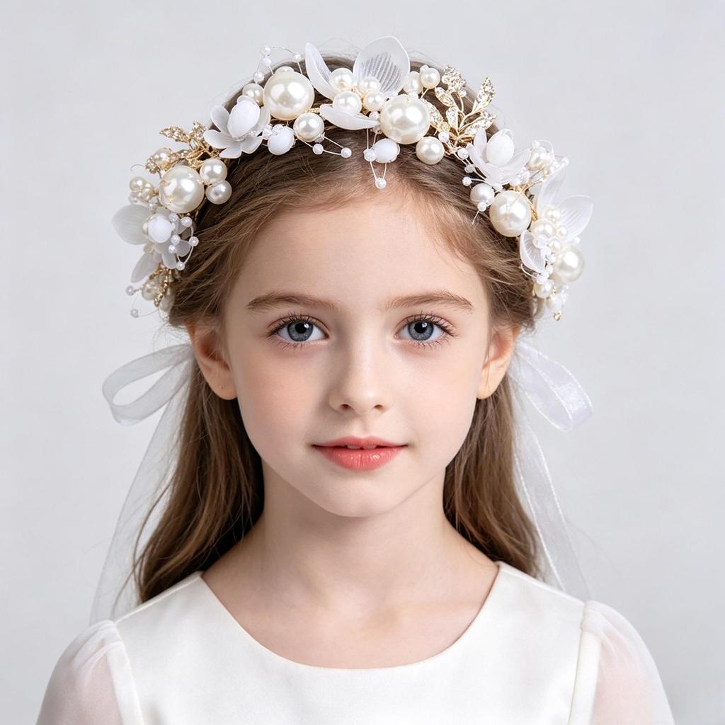 Korean Style Floral Wreath Headband for Girls - Forest Performance Crown Accessory