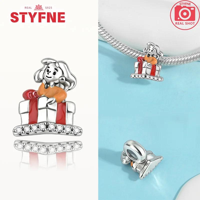 Coppergift Box Charm Luminous Beads Fits Brand Bracelet Diy Merry Christmas Fine Jewelry Pendant For Women Gift