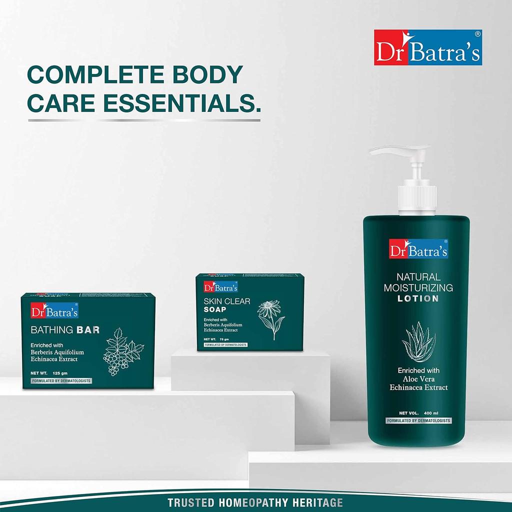 Dr Batra's Moisturized Lotion 400ml Pack of 1, Aloe Vera & Echinacea, Hydrating Daily Skin Care for Smooth Soft Skin