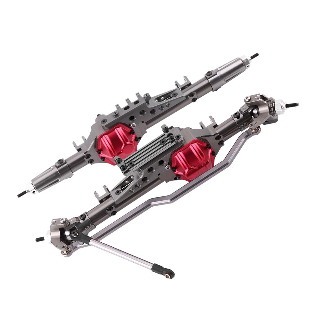 SZMYLED Essieu avant et arrière en alliage d/'aluminium pour essieu arrière 1//10 RC Rock Crawler Auto Axial Wraith 90074 RR10 SCX10 Redcat Argent