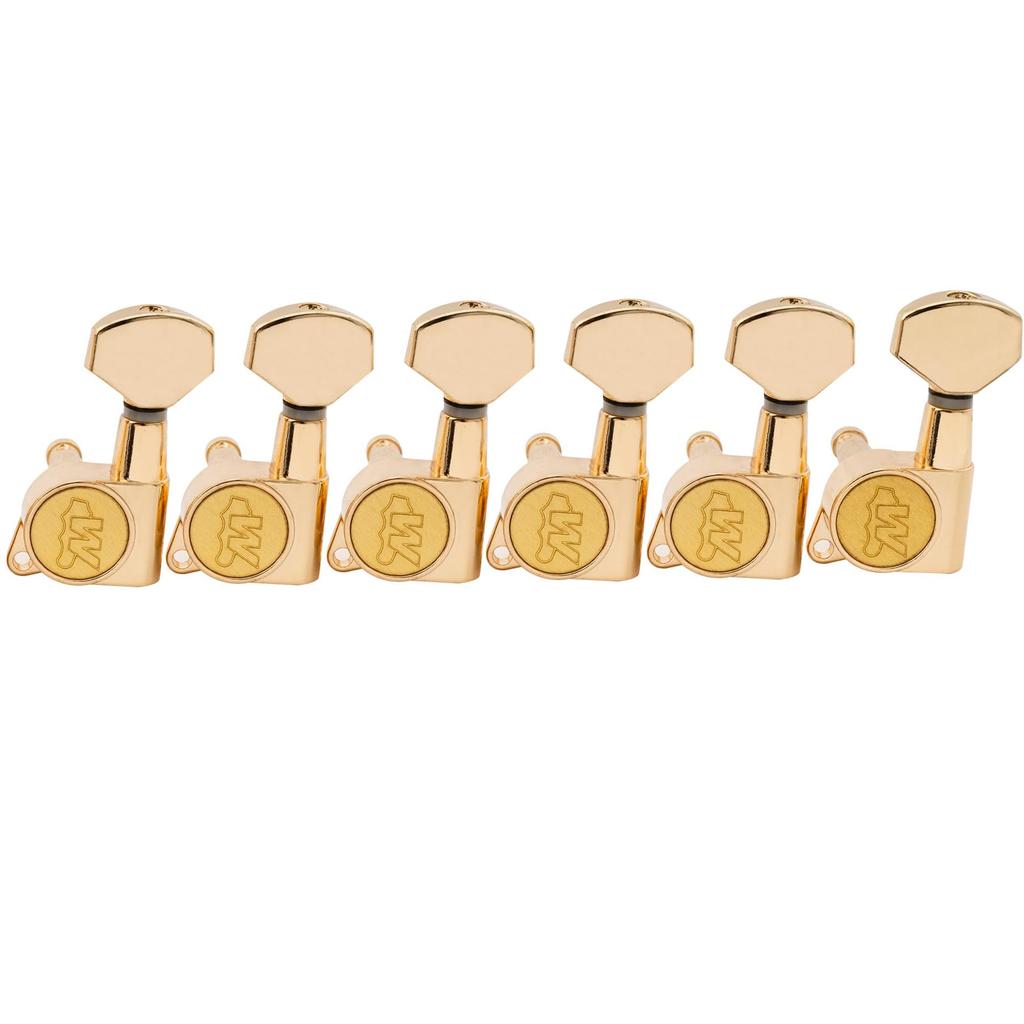 Wilkinson E-Z-LOK Left-Handed 6-Piece Tuner Set for Fender Strat/Telecaster Electric Guitars, Gold