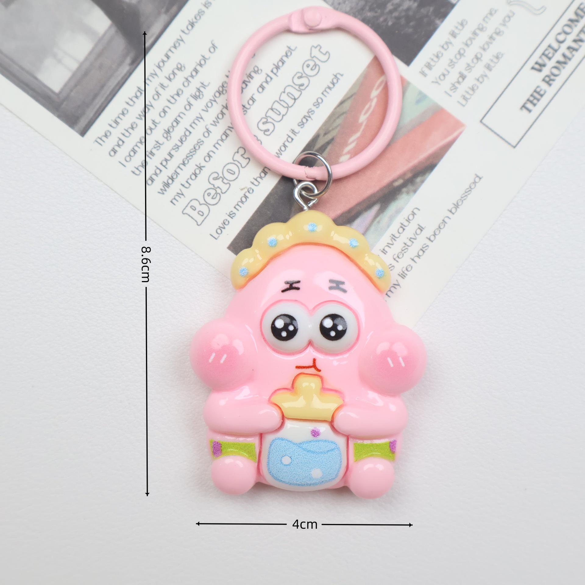 SpongeBob Cartoon Keychain: Cute Couple Charm for Bags and Backpacks