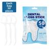 50-Piece Disposable Polymer Dental Floss Sticks Toothpick Box