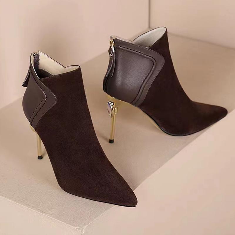 Fashion High Heels Women Ankle Boots Sexy Pointed Toe Designer Shoes Winter Fashion New Pumps 2025 Dress New Luxury Boots Mujer Zapatos