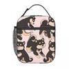 Black Brown Shiba Inu Dog And Flowers Insulated Lunch Bag for Women Kids Portable Food Boxes Thermal Lunch Box Tote