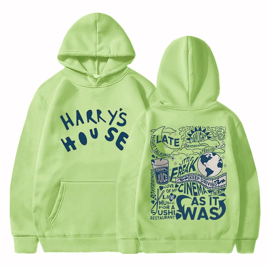 Harry's House Hettegensere for Høst/Vinter Vintage Grunge Fleece Genser med Hette Komfortable Klær Moletom Gotisk Hettegenser