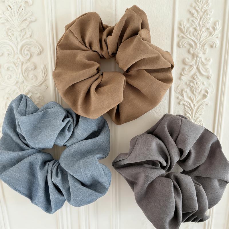 Korean Style Solid Color Fabric Hair Ring: High Elasticity and Durable Ponytail Holder with Versatile Headband Function.