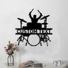 Metal Drummer Name Sign, Personalized Music Studio Wall Art, Drum Kit Decor, Birthday Gift for Son