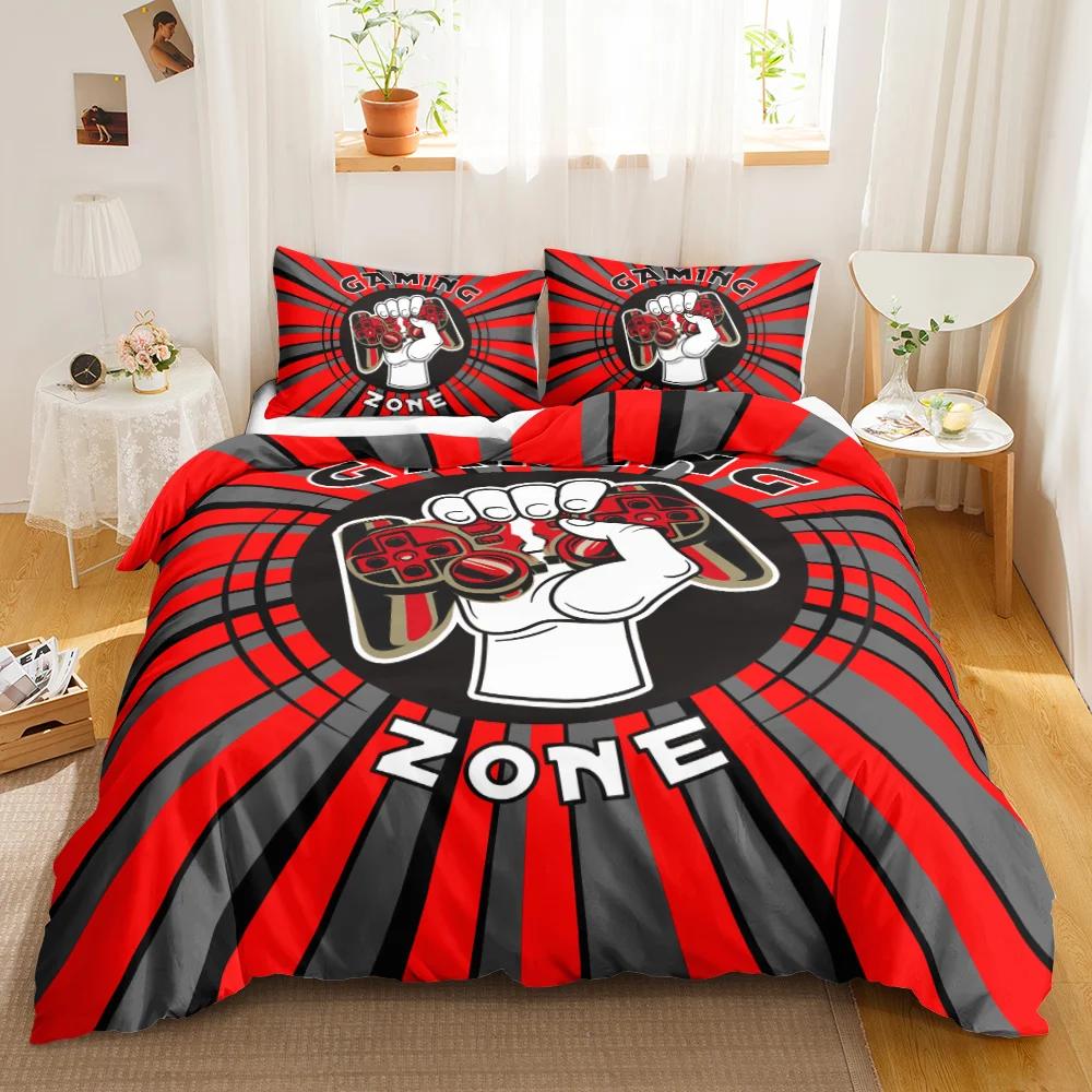Games Duvet Cover Set Boys Kids Gamepad Bedding Set Video Game Controller Comforter Cover for Teen Girls Polyester Qulit Cover