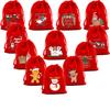 5Pcs Merry Christmas Velvet Bags Green/Red/Blue Drawstring Pouch Candy Gift Bag Jewelry Packaging Bags Xmas New Year Supplies