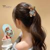 Hair Claw for Medium Long Claw, Size Metal Gripper with Anti-Slip Teeth, Medical Bear Rhinestone Decorated Clip Design Shark Medium-Long Buns