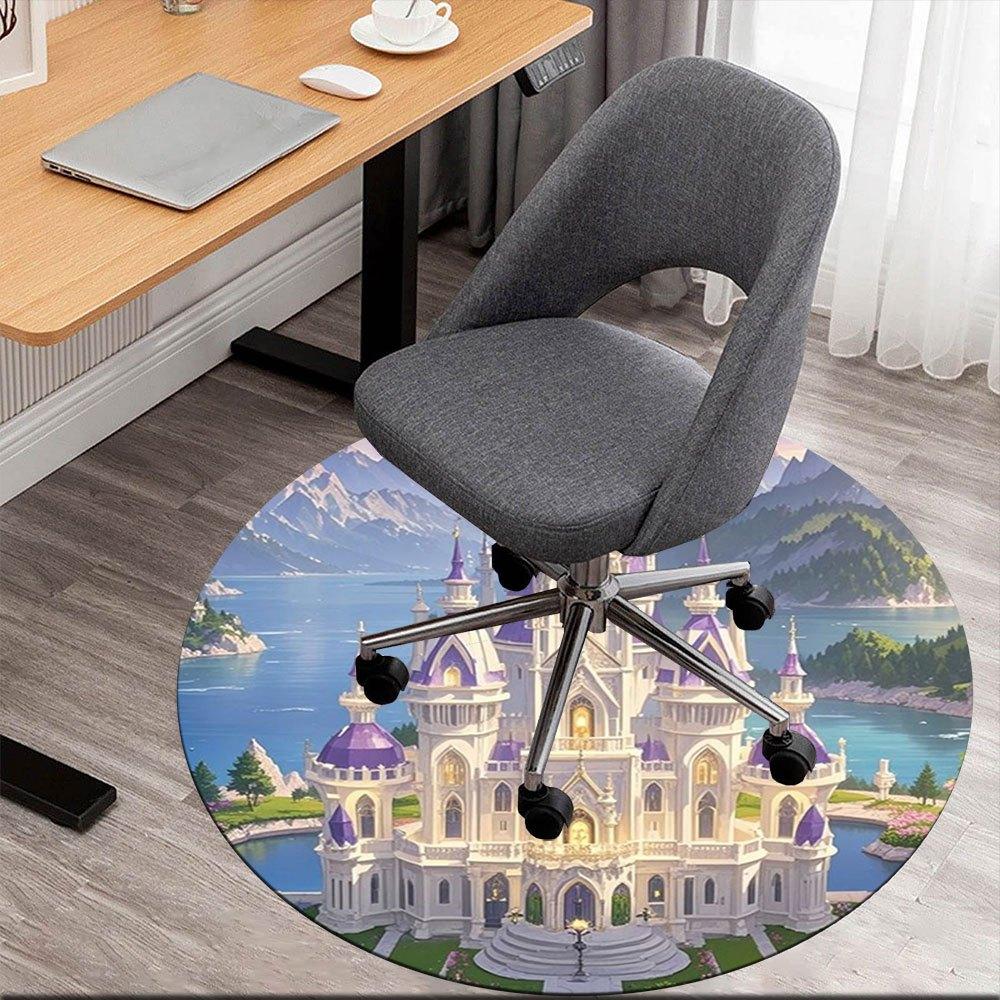 

Enchanted Castle Wall Mural: Fairytale Fantasy for Your HomeRound Non-Slip chair mat chair carpet for office Rugs for Office Decor Gift For Valentine 80cm by 80cm