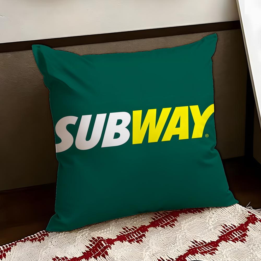 SSubway Cushion Cover Reversible Soft Durable Pillow Cover Home Car MultiScene Use for Daily Comfort