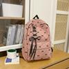Schoolbag plaid schoolbag junior high school girl college student high school student cute bow ribbon velvet backpack computer backpack