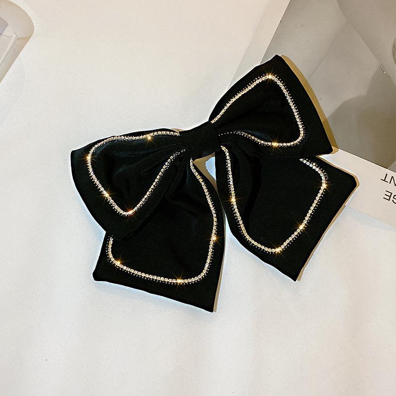 Big Large Satin Bow Ribbon Hair Clip Fashion Elegant Temperament Women Girls Ponytail Clip Ribbon Hair Clips Wedding Hair Accessories Gifts