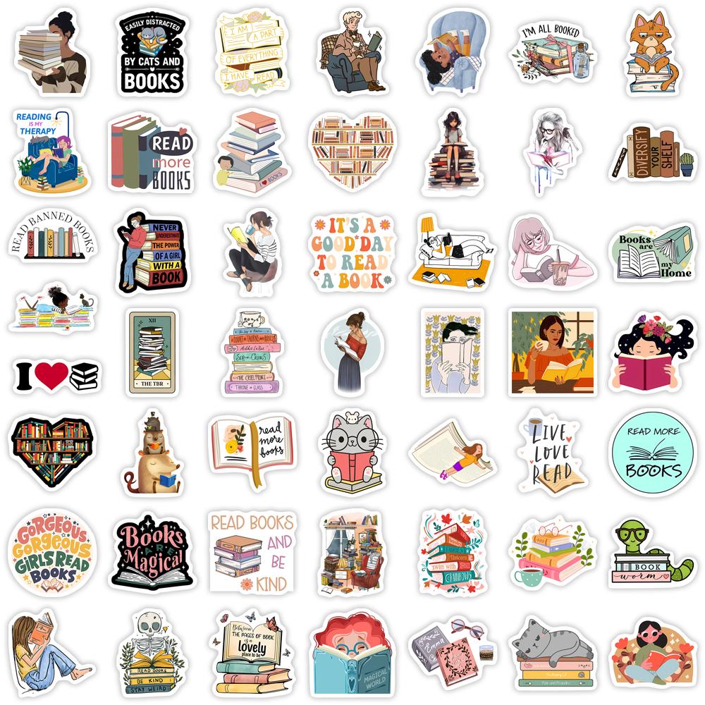 Reading Book Stickers Students School Season Diy Gift Toys Decoration Decal For Scrapbook Journal Laptop Phone Bottle Waterproof