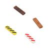 MOC Assembles Tile 1x4 with Wood Grain Danger Stripes 2431 Pb243 Pb661 Building Blocks Parts DIY Bricks City Street View Toys
