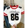 Damen Herren Kurzarm STRIPE LOS ANGELES NR.86 Aufdruck T-Shirt Mädchen Rundhals T-Shirt Outdoor Sport Übergröße Damenbekleidung