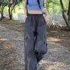 American Retro Cargo Pants for Women  Wasteland Style Loose Straight HighWaist Versatile Athletic Casual WideLeg Trousers