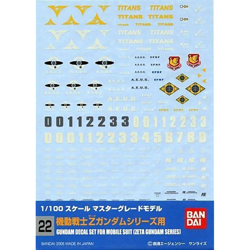 

Gundam Decal No.22 MG 1/100 scale For Z series 0134149
