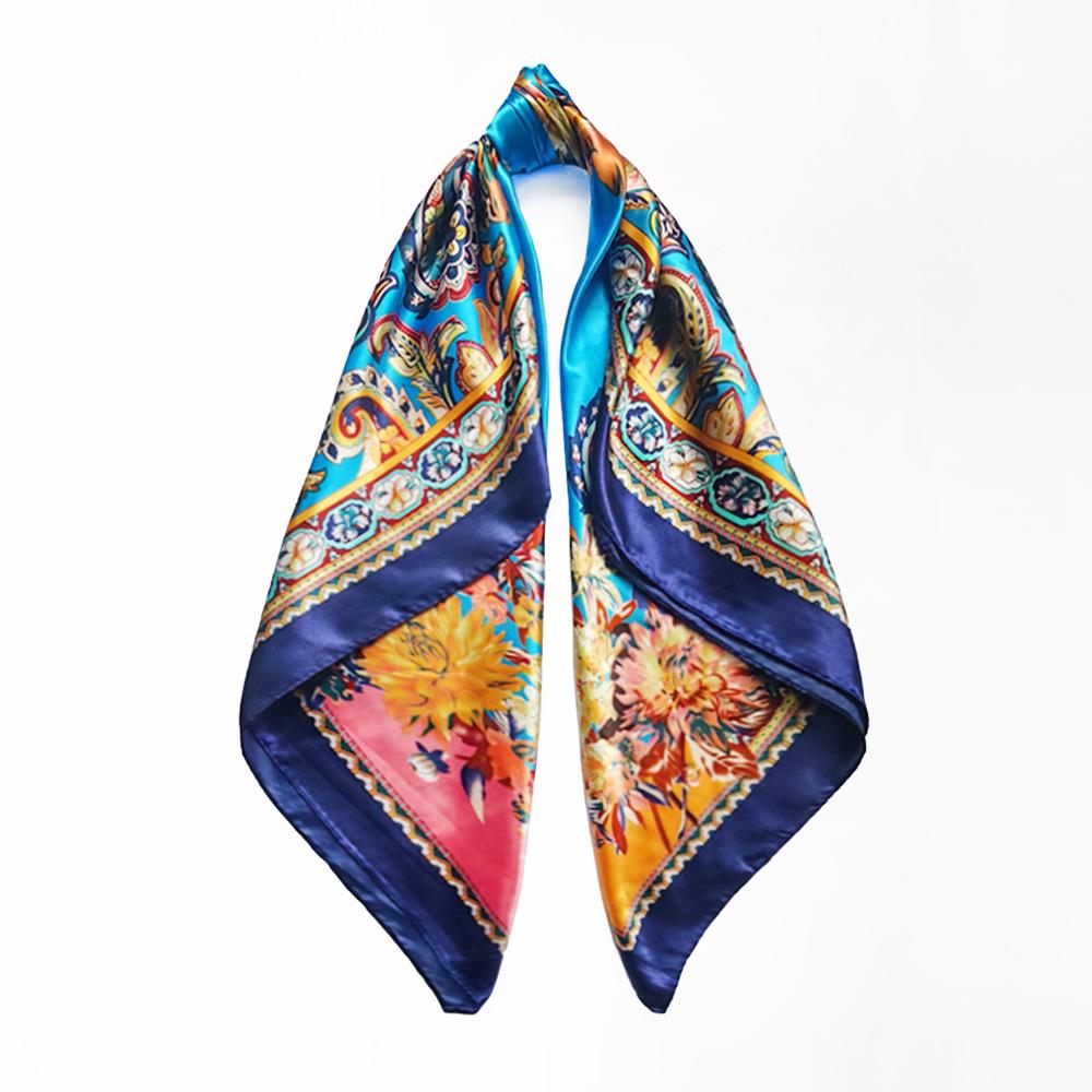 90cm Paisley Print Cashew Silk-Style Headscarf for Women