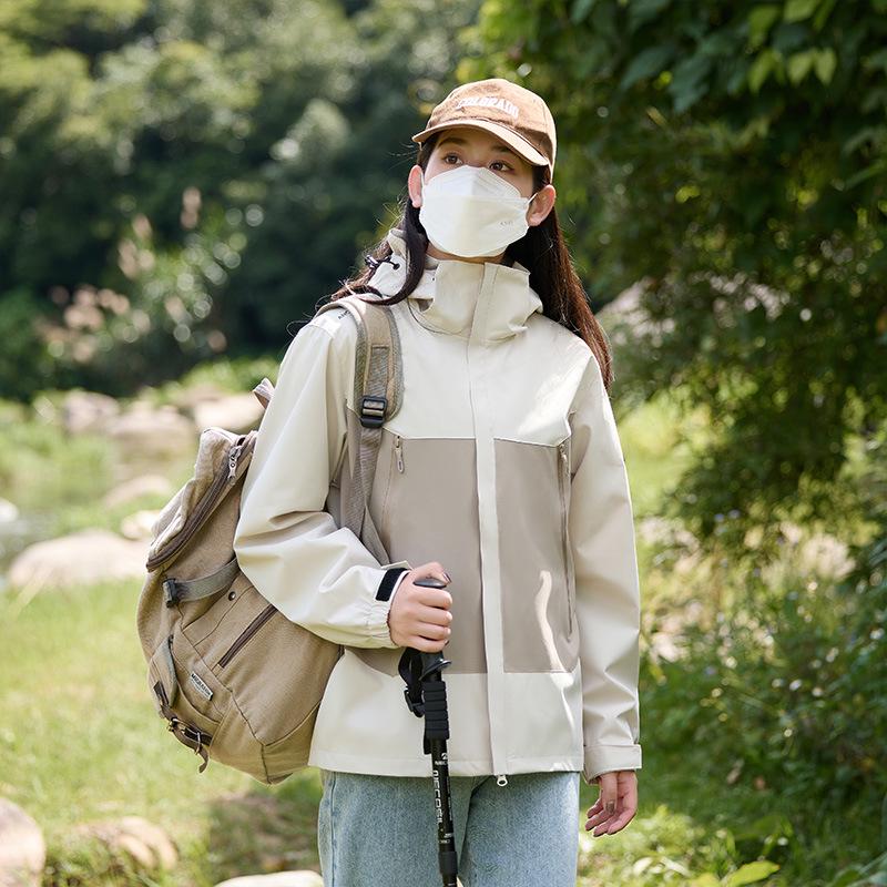 

Унисекс Водонепроницаемая Ветровка с Отстегивающимся Капюшоном для Пеших Прогулок и Велоспорта Small