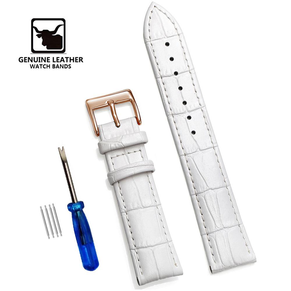 Cowhide Genuine Leather Watch Strap 12/14/16/18/20/22/24 mm Watch Pin buckle Band Soft Wrist Watchband Bracelet + Tool