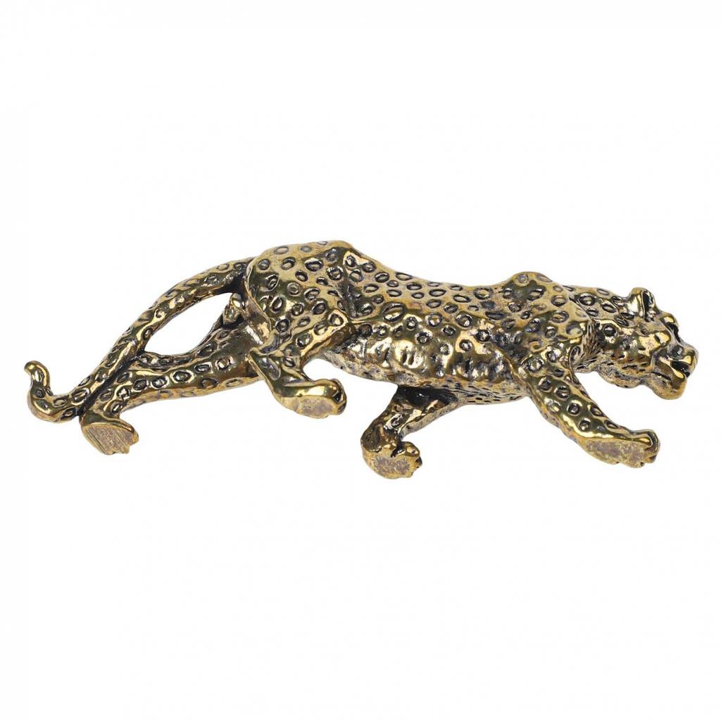 Viel Glück Figur Tierdekor Skulptur Messing Leopard Statue Kompakte Größe