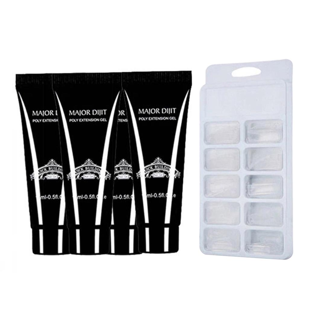 Nagelkleber Nagelverlängerung + 48 Stück Schnellaufbau-Formspitzen Gel-Aufbau-Set Schnelltrocknende Nagelkunstwerkzeuge