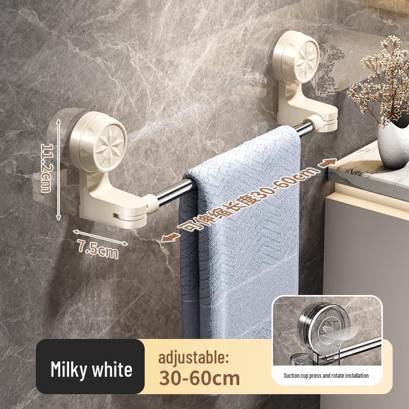 Zelfklevende telescopische handdoekstang zonder boren – Sterke wandmontage badkamer opbergstang voor handdoeken