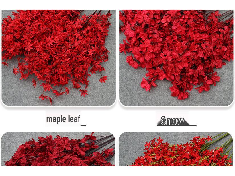 10-Piece Burgundy Floral Décor Set: Red-Toned Artificial Flowers, Mat, Aisle Runner, Wedding Decoration