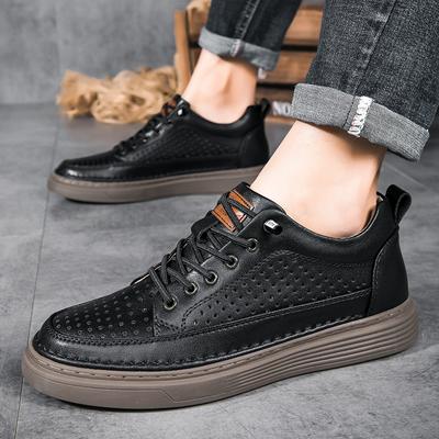 Modedesigner-Marke Herren Echte Leder Freizeitschuhe Dicksohlige Abriebfeste Höhenerhöhende Oxford-Schuhe Herren Arbeitsschuhe