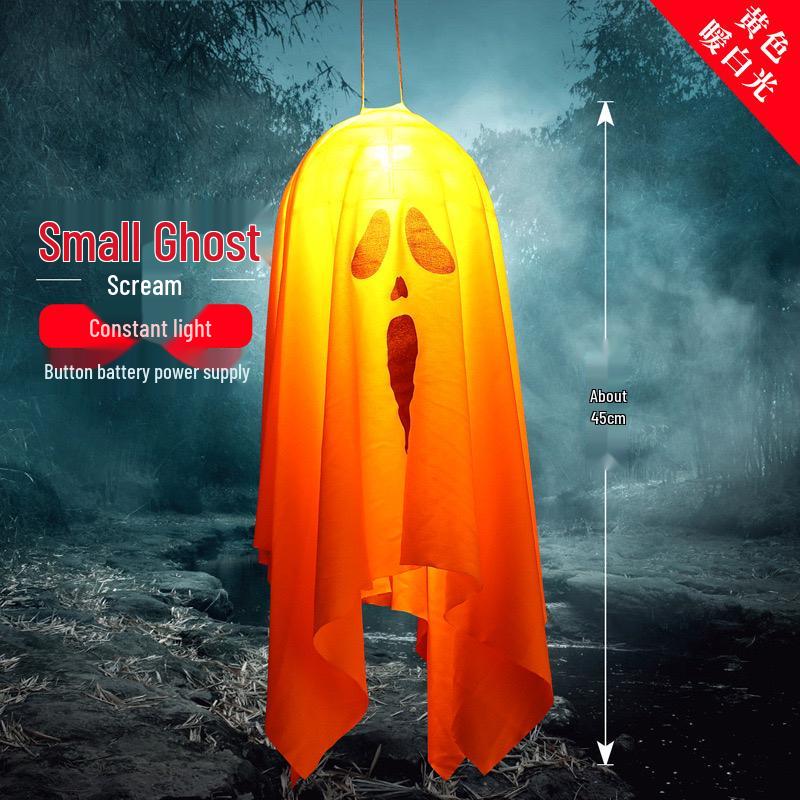 Halloween Ghost & Pumpkin Light Pendant: Luminous Ornaments for Haunted House & Party Decor
