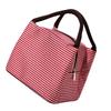 Matboksveske Bærbar Stor Kapasitet Sammenleggbar Isolert Piknikveske for Reise Arbeid Rød Stripete