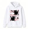 Kids Boys Girls Hoodie Sweatshirt, Cute Fluffy Black Cat Print Pullover, Casual Long Sleeve Loose Fit Hooded Tops for Daily Street Wear