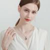 Heart Shape Parrot Pendant Necklace Women Fashionable Copper Charm On Cross Chain Adjustable 41-50cm